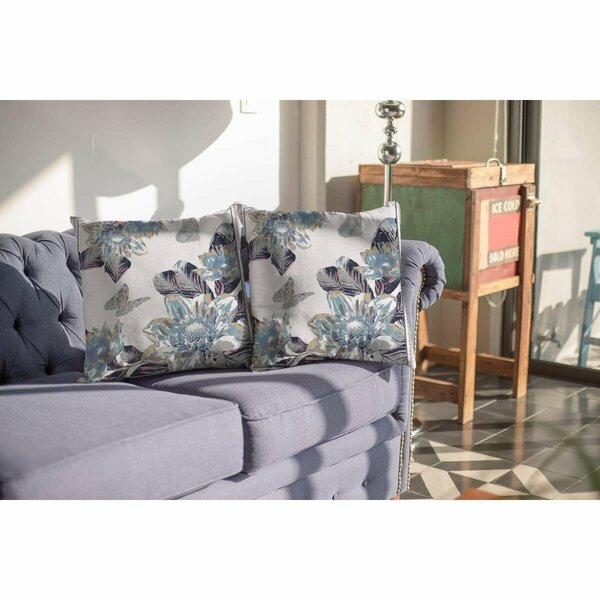 Homeroots 18 in. Butterfly Indoor & Outdoor Zippered Throw Pillow Gray & White 412878